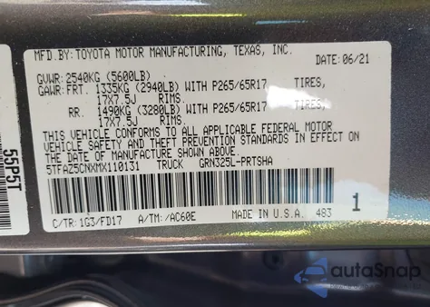 2021 Toyota Tacoma Trd Sport z USA, uszkodzony, nr VIN 5TFAZ5CNXMX110131